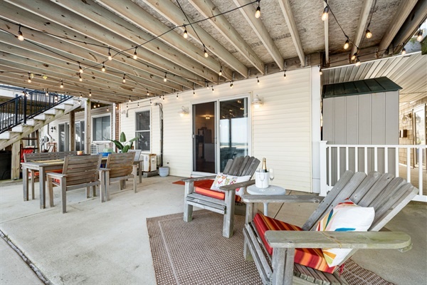 Pop some bubbly and unwind—this cozy corner was made for slow mornings and golden-hour chats.