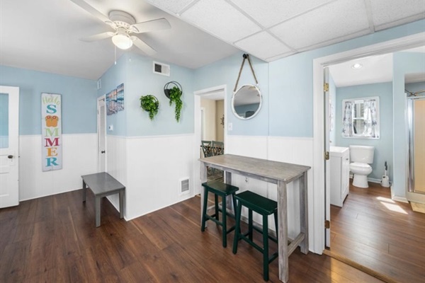 From breakfast to cocktails, this light-filled kitchen makes every moment feel like vacation.