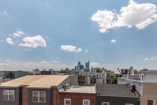 Check out the GREAT view of Center City from the roof top deck!