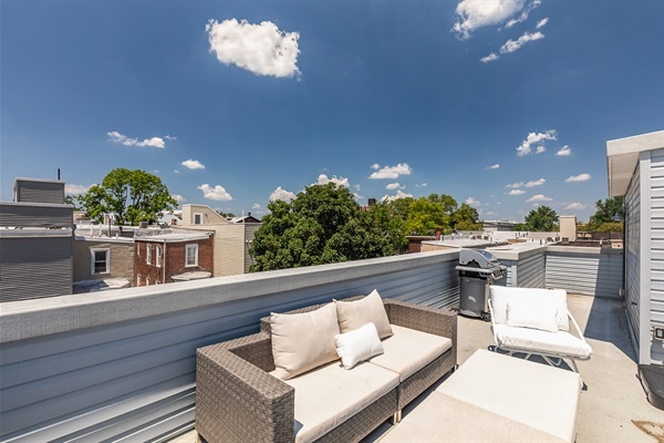 The roof deck is perfect for lounging!