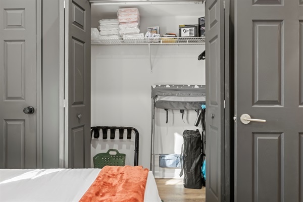 We’ve thought of everything—extra linens, baby gear, and secure storage to make your stay effortless.