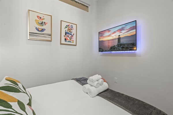 End your day with a movie night in bed. It’s the perfect way to unwind.