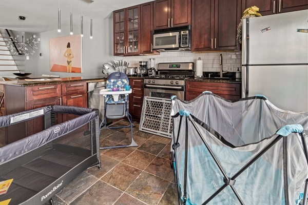 Leave the kids' supplies at home! We have plenty of family items on site