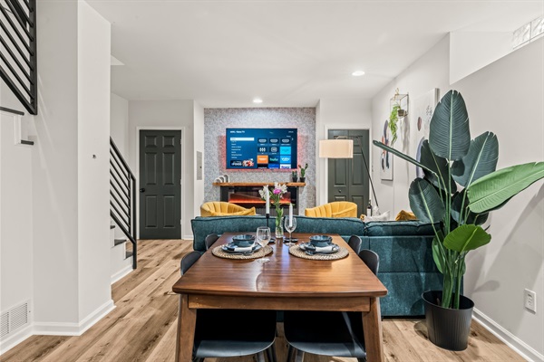 Stylish and comfortable, this open-concept living space blends modern design with true home-like warmth.