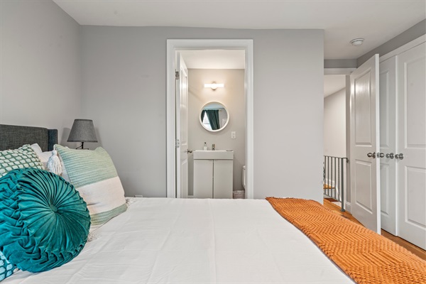 A seamless flow from bedroom to bath—perfect for slow mornings or quick refreshes before heading out.